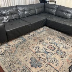 Leather Charcoal Sectional 