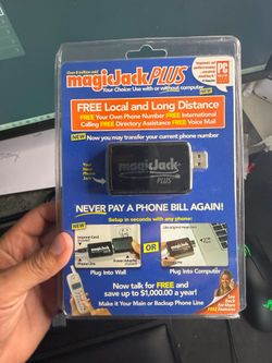 magicJack PLUS VoIP Phone Adapter – New Sealed (Power Adapter & Ethernet Cable Included)