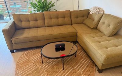Mid century modern green sectional