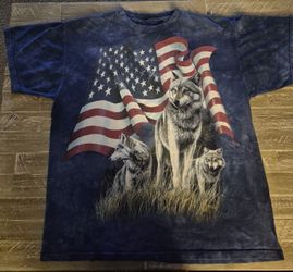 American Flag Wolves T Shirt