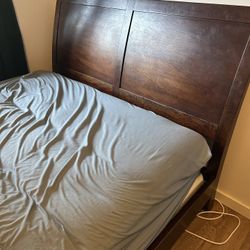 Crate & Barrel Queen Bed Frame – Solid Wood, Great Conditio