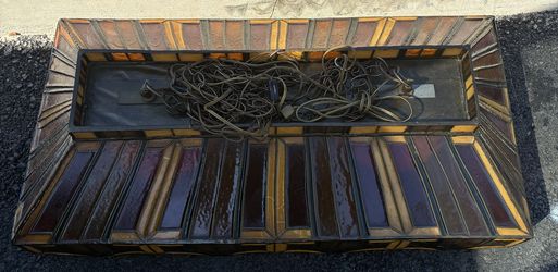 Stain glass pool Table Art deco Amber
