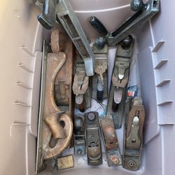 collection of vintage hand planes 