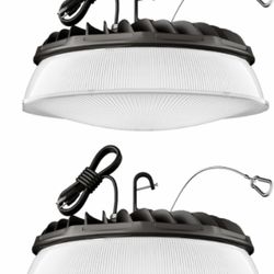 200W 2 Pack UFO LED High Bay Light with Diffuser 28,000lm 5000K LED High Bay Lights AC110-277V 5' Cable with Plug Waterproof UFO Lights for Garage Sho