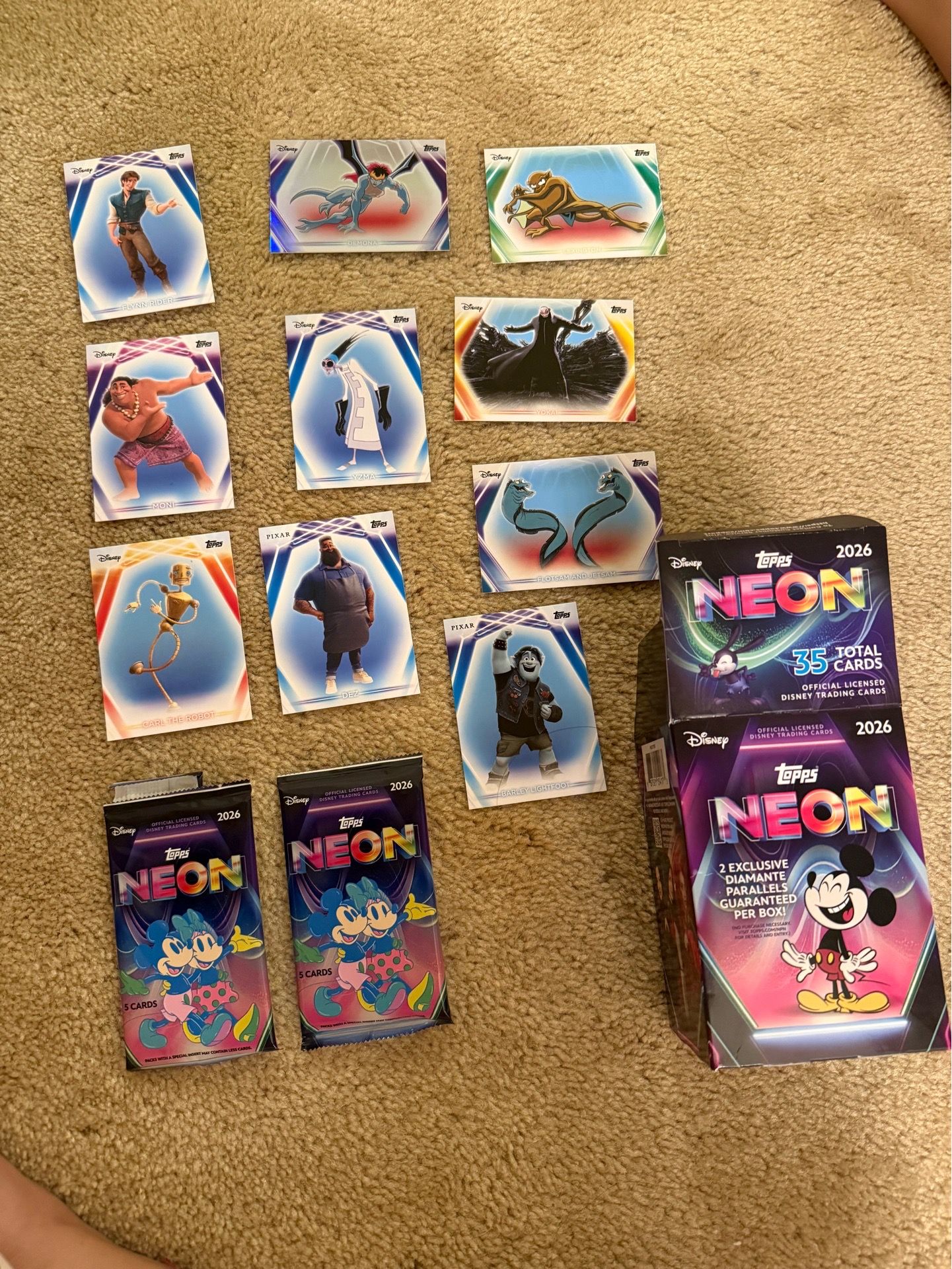 Neon Disney topps cards