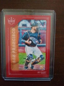 Joey Bart 2021 Panini Diamond Kings ⚾️ Rookie RC Red Framed #63 SF Giants. Raw, just pulled from box into a penny sleeve and a toploader. Mint conditi