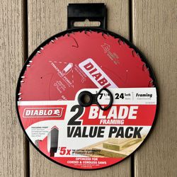 Diablo 7-1/4 in. x 24-Tooth Framing Circular Saw Blade (2-Pack)