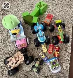 Toy lot.  Monster jam, Disney, etc.  all for $10