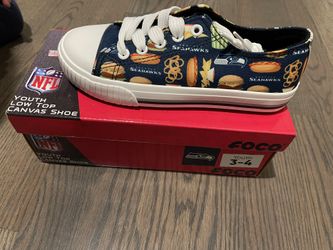 New Youth Seahawks Converse Like Sneakers 3/4 Y
