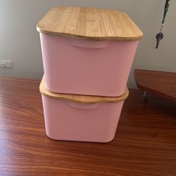 Cute Pink Storage Bins 
