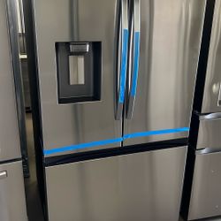NEW OPEN BOX SAMSUNG FRENCH STYLE STAINLESS STEEL REFRIGERATOR 