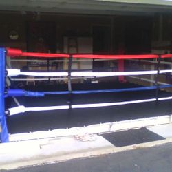 Boxing Ring Includes; Corner Posts, Canvas, Ropes, Hardware And Floor Padding. 