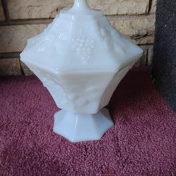 Anchor Hocking Milk Glass Candy Dish
