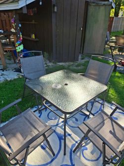 Glass patio table