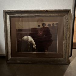 Vintage Style Horse Print With Frame