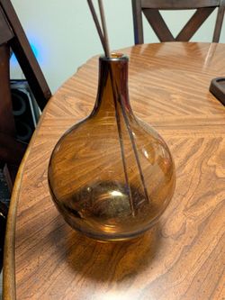 Amber Glass Bottle Vase