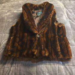Vintage Ralph Lauren Faux Fur Petite/M Vest