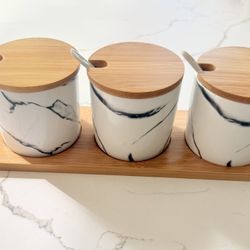 Ceramic Condiments Jars- Set of 3