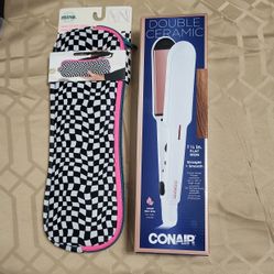 Conair Hair Straightener Comes With Checkered Pouch