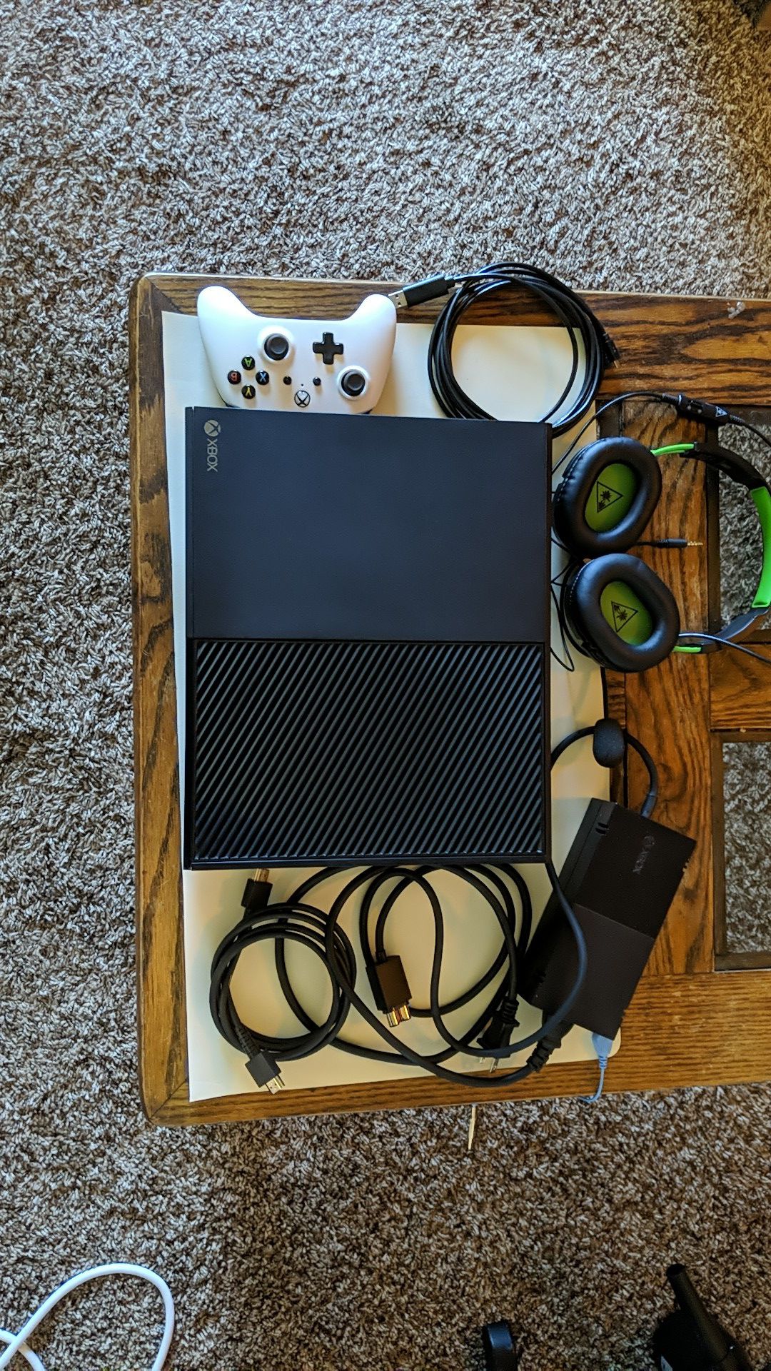 Xbox One 1tb console, headset and games