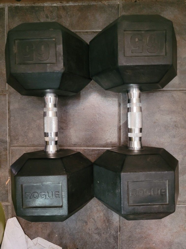 Rogue 65lbs dumbells Weights