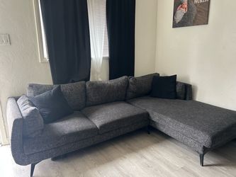 Gray Fabric Sectional Sofa