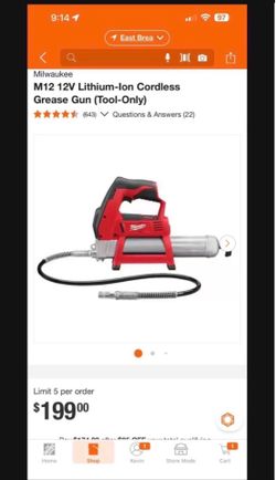 Milwaukee M12 Grease Gun New In The Box $160 (Home Depot $218) (Still Available)
