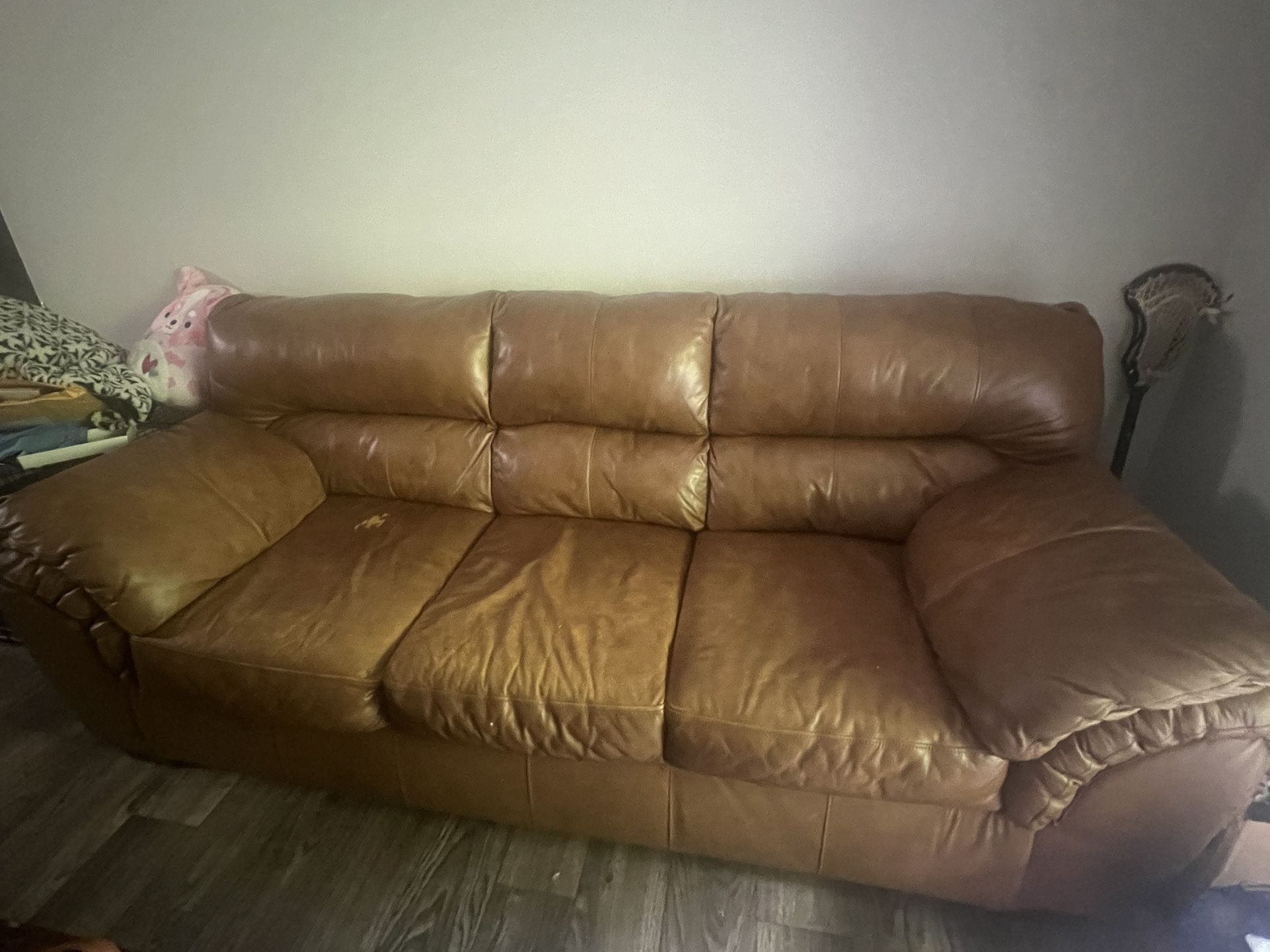 Brown Leather Couch