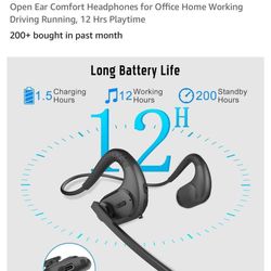 Giveet Bluetooth 5.3 Headset with Detachable Microphone, DSP Noise Cancelling Wireless Headset for Phone PC Laptop, Open Ear Comfort Headphones for Of