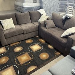 SOFA & LOVESEAT BROWN 