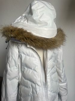 The North Face Puffer Jacket- Fur Hood | W Sz Small | White | Gray Interior
