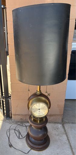 Stiffel Nautical style clock barometer table lamp