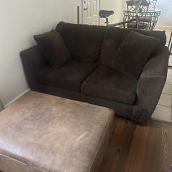 Brown loveseat
