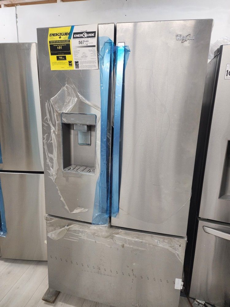 New Whirlpool 3 Door Stainless Steel