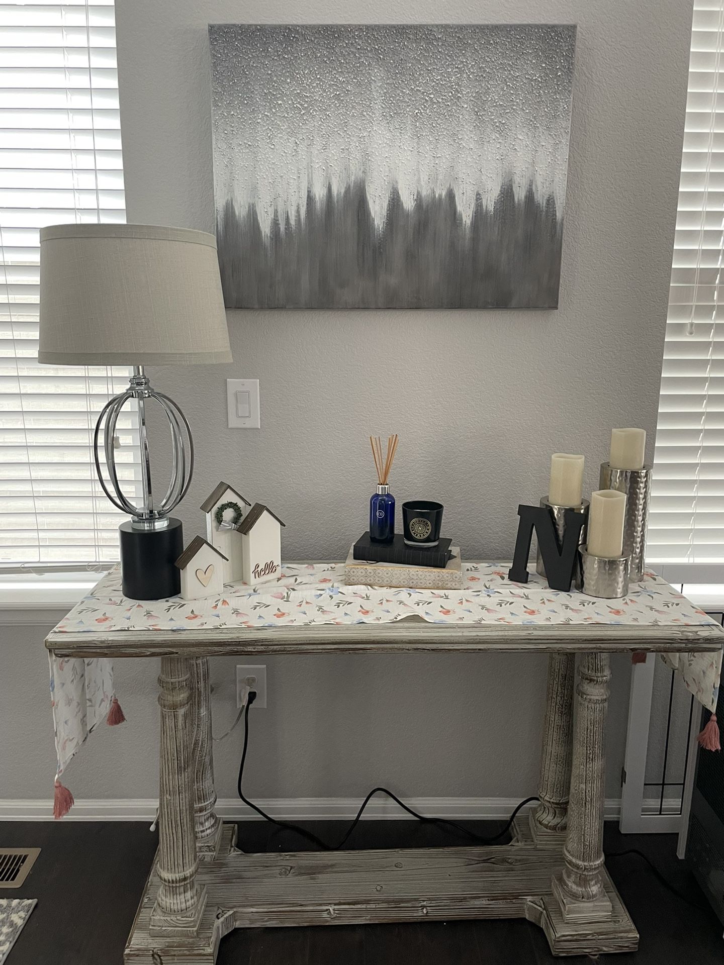 Entryway Furniture - Console Table, Lamp, Art
