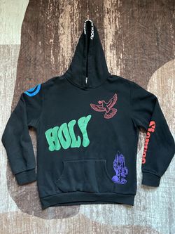 Black hoodie with green 'HOLY' text