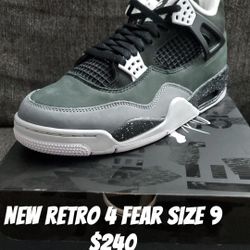 Retro 4 Fear Size 9 New 