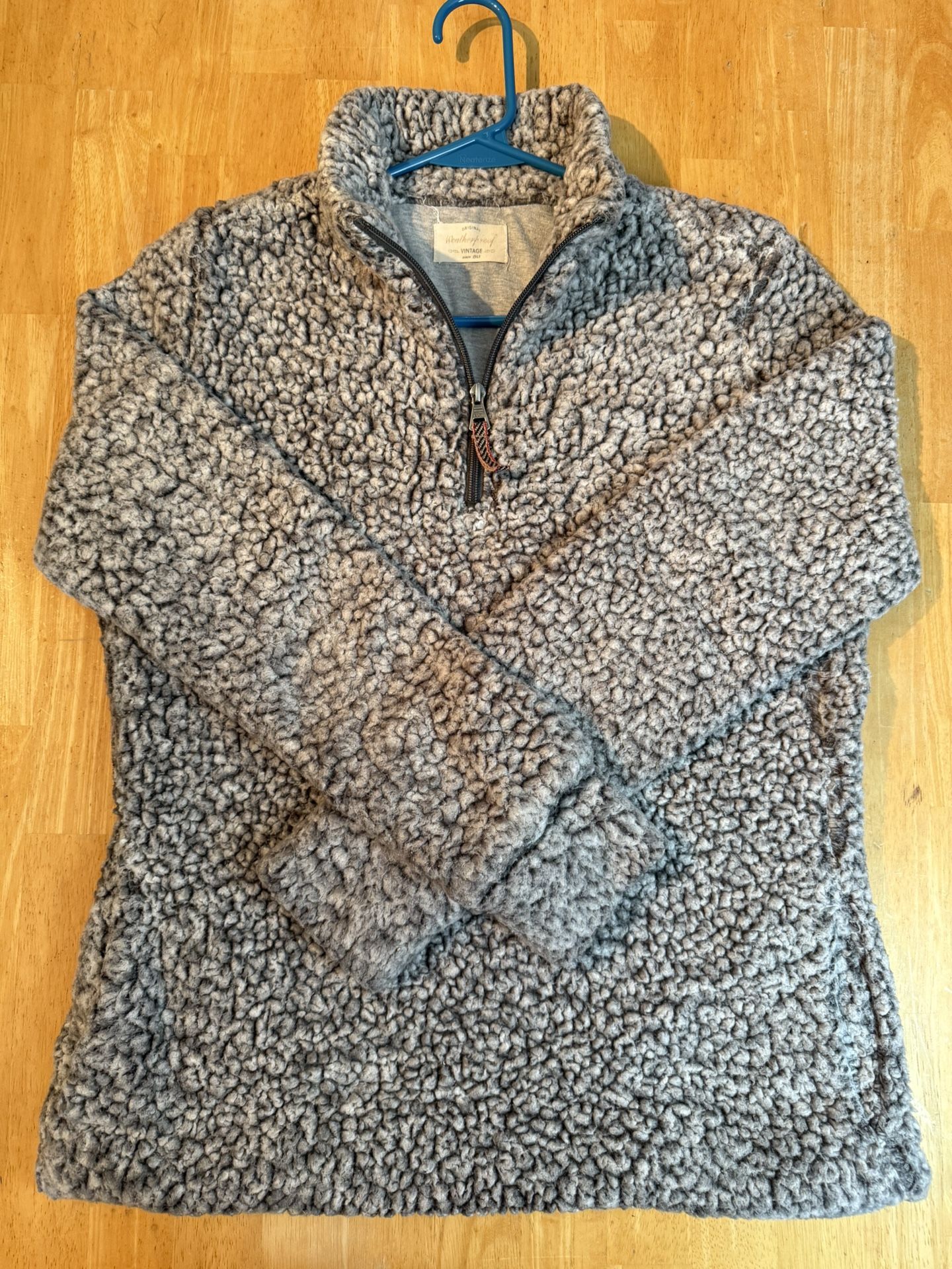 Waterproof Vintage 1/4 Zip Sherpa Jacket. Grey. Men’s Size S