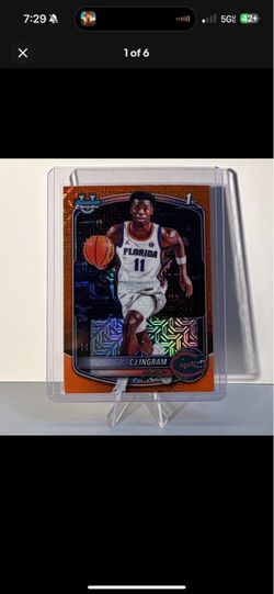 Topps 2024-25 Bowman Chrome U CJ Ingram Florida Gators #BCP-77 Orange /25