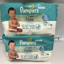 Pampers wipes total 224  both 2 x $11