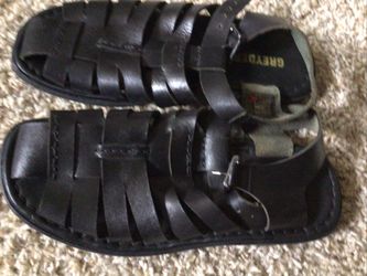 Men’s Black Leather Sandals 