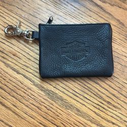 Harley Davidson Blk Leather Buckle Wallet