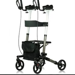 WINLOVE Upright Rollator Walkers for Seniors Standup Folding Mobility Walking Aid with Armrests