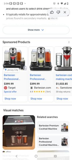 Bartesian Professional Cocktail Maker with 5 Premium Glass Bottle + Shaker