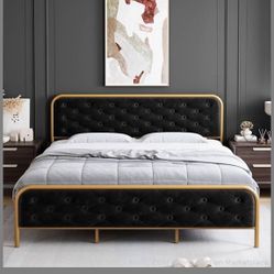 Black & Gold King Size Bed Frame