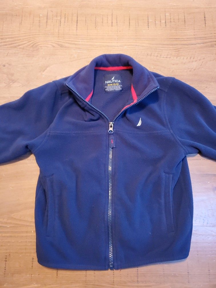 Nautica navy blue fleece jacket; Boys Size 5/6
