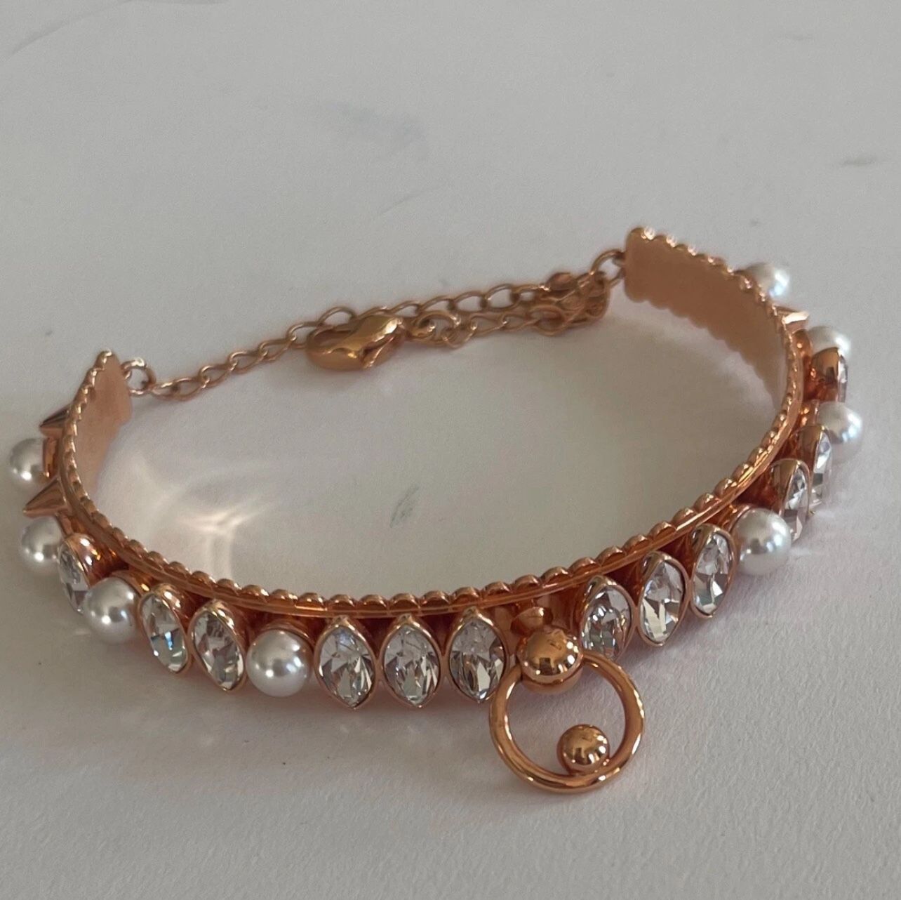Authentic SWAROVSKI Pearl Crystal Cuff Bracelet NWOT
