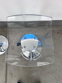 2 contemporary adjustable clear acrylic swivel bar stool.