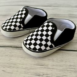 Checkered Baby Shoes, Size 6-12 Months