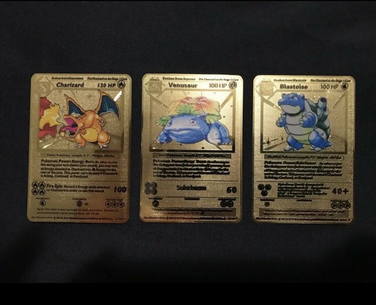 Base Set Pokemon Custom Gold Cards